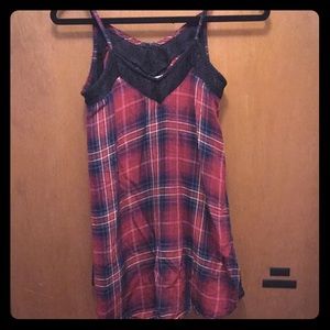 Maurices Red and Black Checkered Tank Top